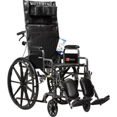 DYNAREX Dynarex DynaRide Reclining Wheelchair, Elevating Legrest & Detachable Desk Arm, 16in Seat 10238